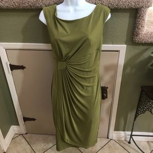Olive green midi dress